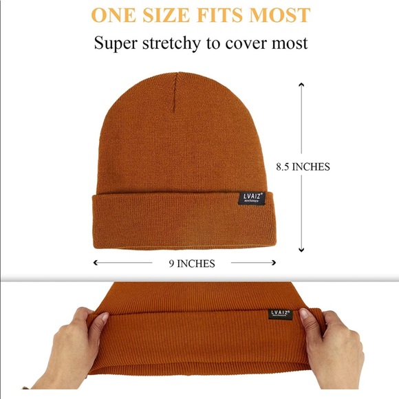 BROWN UNISEX SATIN LINED (winter) BEANIE HAT (BRAND NEW) - Picture 2 of 5